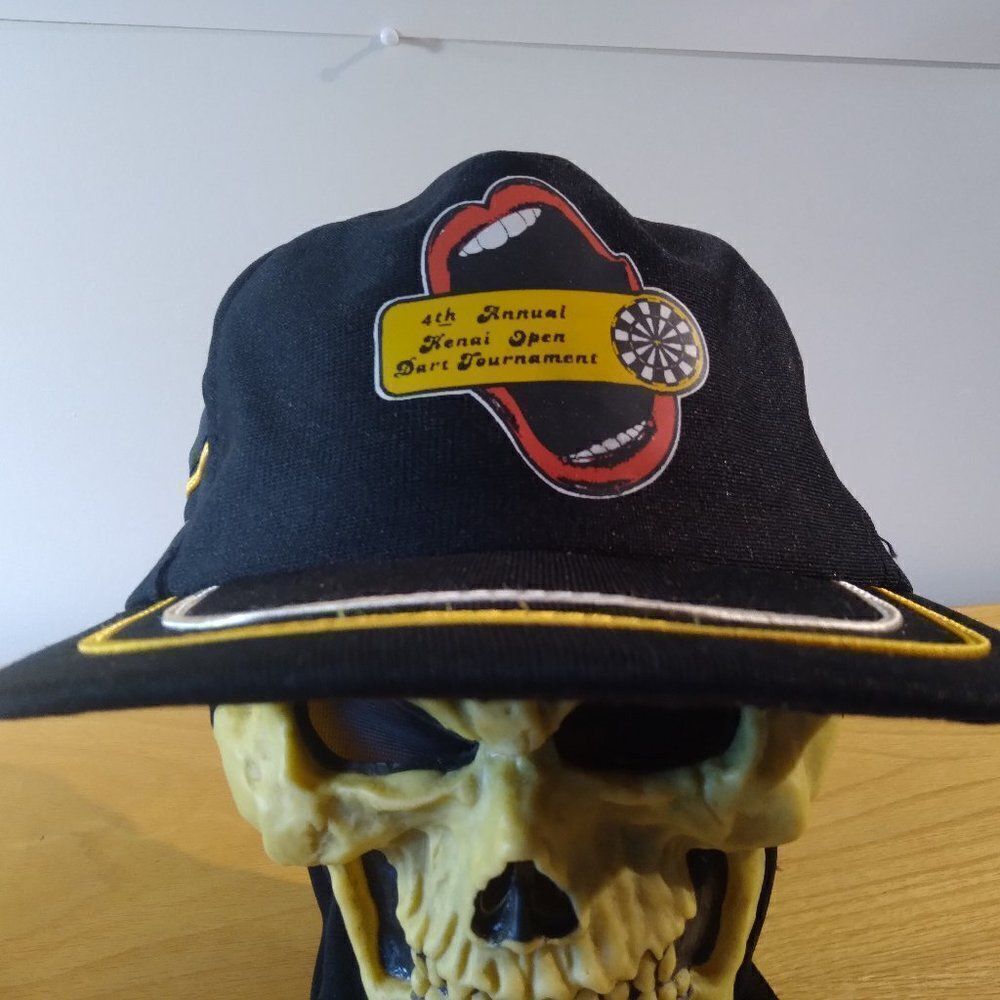 Vintage Kenai Open Dart Tournament Striped Snap Back Trucker Hat